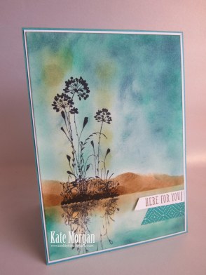 Serene Silhouettes Sponging Reflection Technique #stampinup Sympathy card @cardsbykate