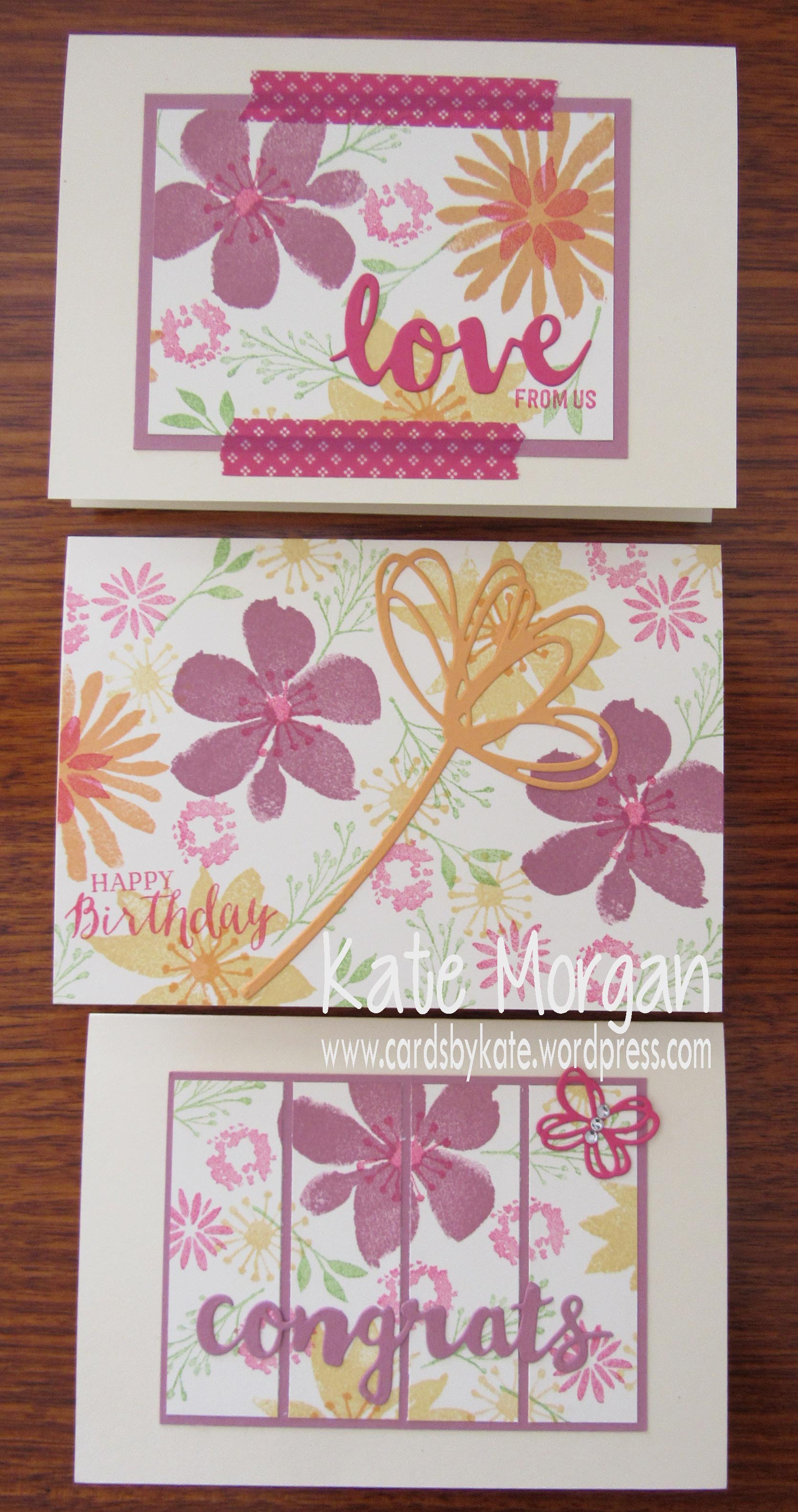 Blooms &amp; Bliss OSW, Sunshine Wishes Pop of Pink, DIY #stampinup @cardsbykate