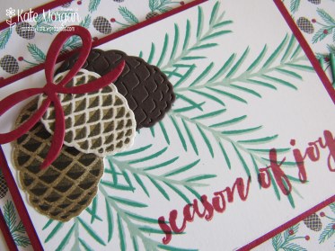 Christmas Pines, Presents &amp; Pinecones DSP #stampinup Holiday Catalogue 2016 @cardsbykate DIY Handmade Christmas Card