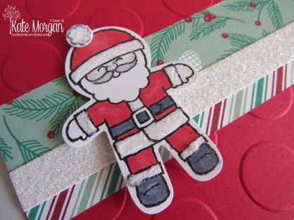 Santa Cookie Cutter Christmas, Presents & Pinecones DSP #stampinup Holiday Catalogue 2016 @cardsbykate DIY