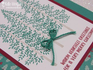 Thoughtful Branches Christmas card, Presents &amp; Pinecones DSP, #stampinup DIY @cardsbykatemorgan