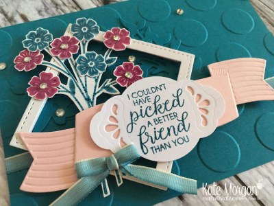 Beautiful Bouquet stamp set, Pretty Label Punch, Lovely Laurel Thinlits with Ombre Ribbon by Kate Morgan, Independent Stampin Up Demonstrator Australia