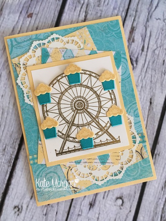 Carousel Birthday Card using Stampin Up Cupcakes & Carousel Birthday DSP, Up & Away thinlits by Kate Morgan, Independent Demonstrator Melbourne. #Occasions2017 3D