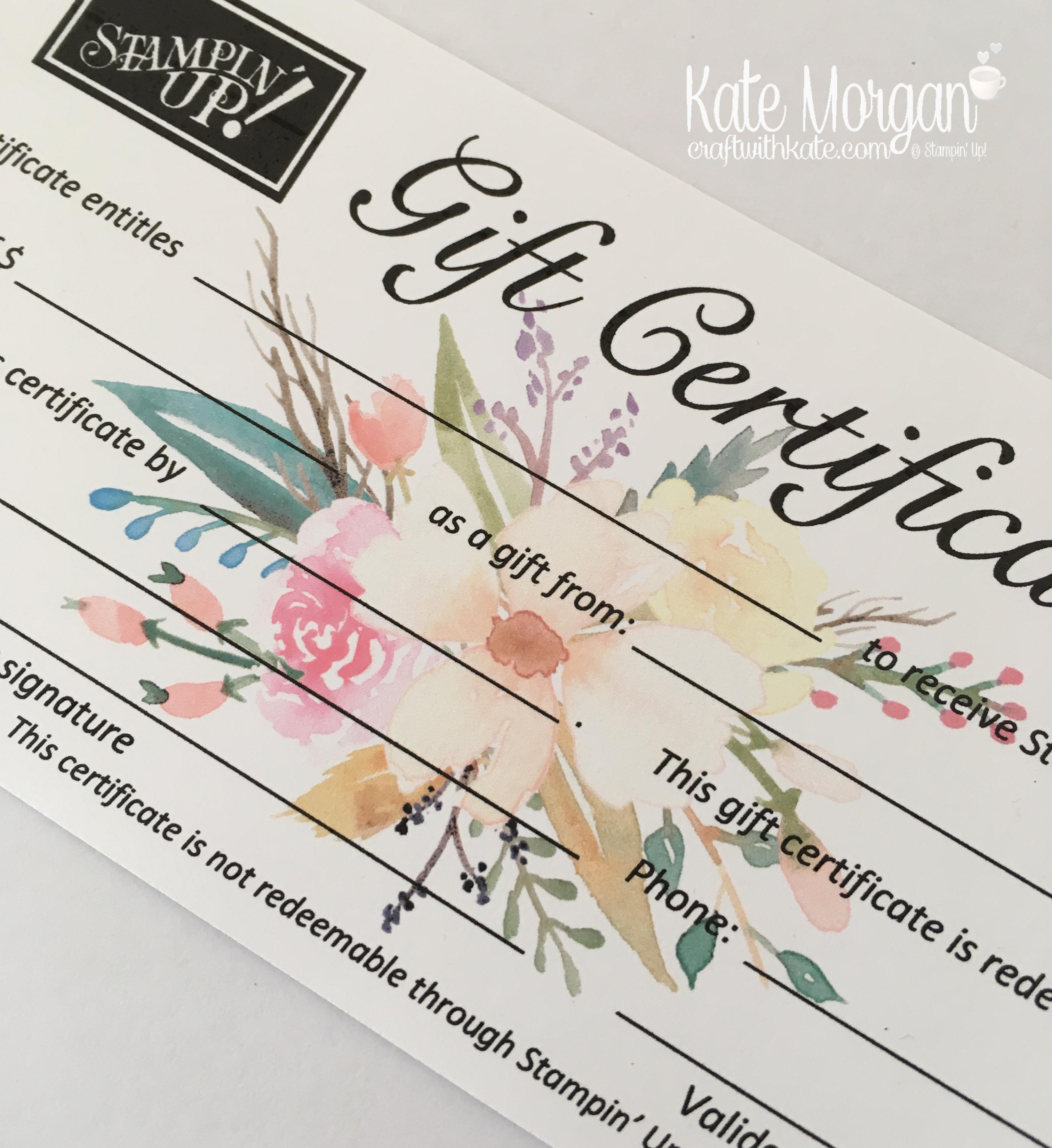 Gift Certificates Available – Kate Morgan, Independent Stampin Up!® Demonstrator Rowville ...