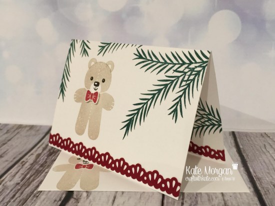 Christmas card using Christmas Pines and Cookie Cutter Christmas by Kate Morgan, Independent Stampin' Up! Demostrator, Australia side