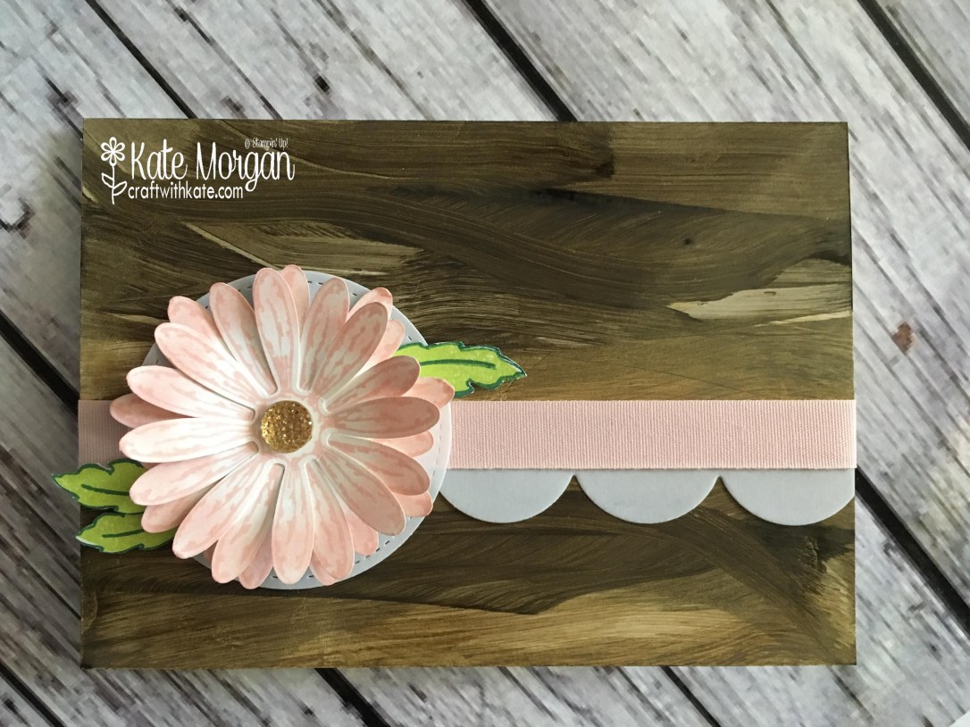 Daisy Delight with Faux Woodgrain Technique by Kate Morgan, Independent Stampin' Up! Demonstrator, Rowville. 3D Handmade card.JPG