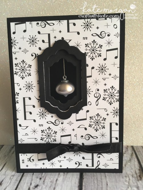 Handmade Christmas Card using Stampin Ups Merry Music DSP, Musical Season & Mini Ornaments by Craft with Kate, Independent Demonstrator Australia 2017.jpg