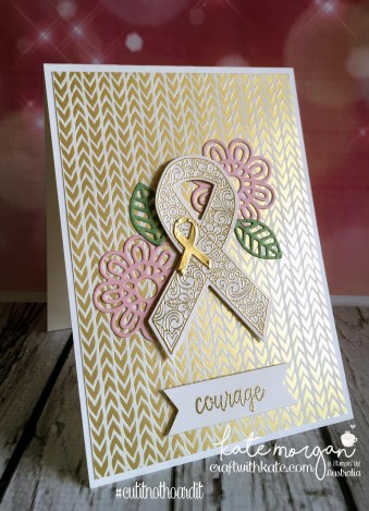 Ribbon of Courage meets Bundle of Love by Kate Morgan, Independent Stampin Up Demonstrator Australia #cutitnothoardit #cancer DIY