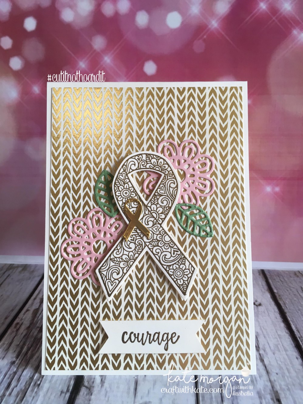 Ribbon of Courage meets Bundle of Love by Kate Morgan, Independent Stampin Up Demonstrator Australia #cutitnothoardit #cancer.jpg