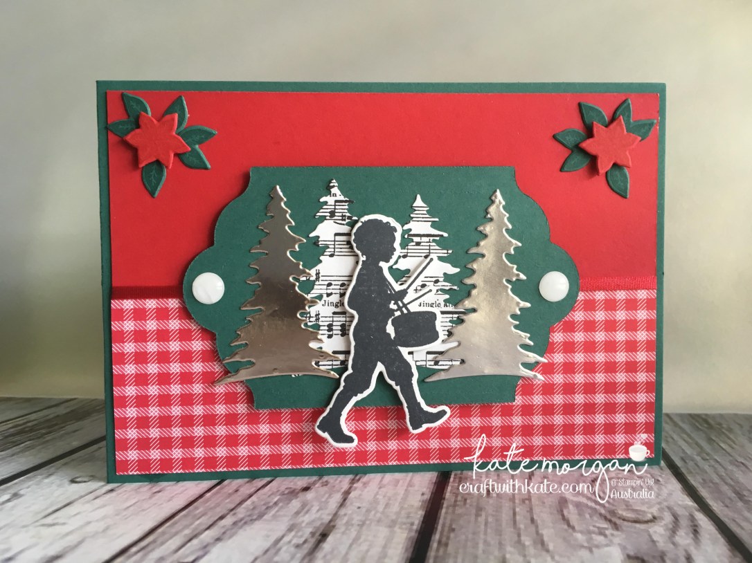 Handmade Christmas Card using Stampin Ups Musical Season, Carols of Christmas, Merry Music DSP, Quilted Christmas DSP by Craft with Kate, Independent Demonstrator Australia 2017 Little Drummer Boy.jpg
