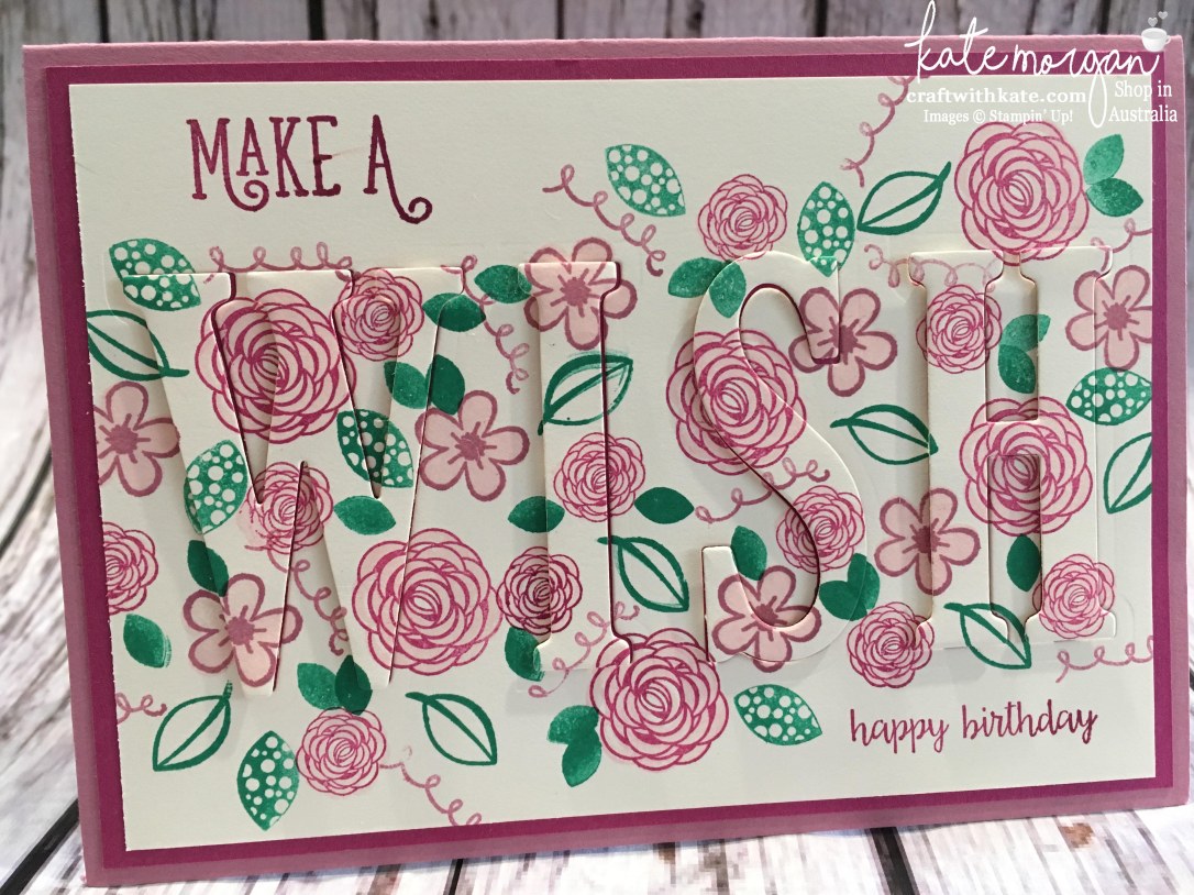 Eclipse card using Stampin Ups Large Letters dies & Happy Birthday Gorgeous stamp set by Kate Morgan, Independent Demonstrator Australia 2017 DIY