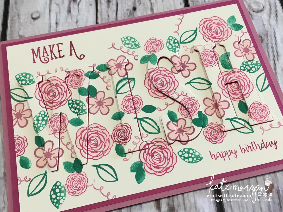Eclipse card using Stampin Ups Large Letters dies & Happy Birthday Gorgeous stamp set by Kate Morgan, Independent Demonstrator Australia 2017