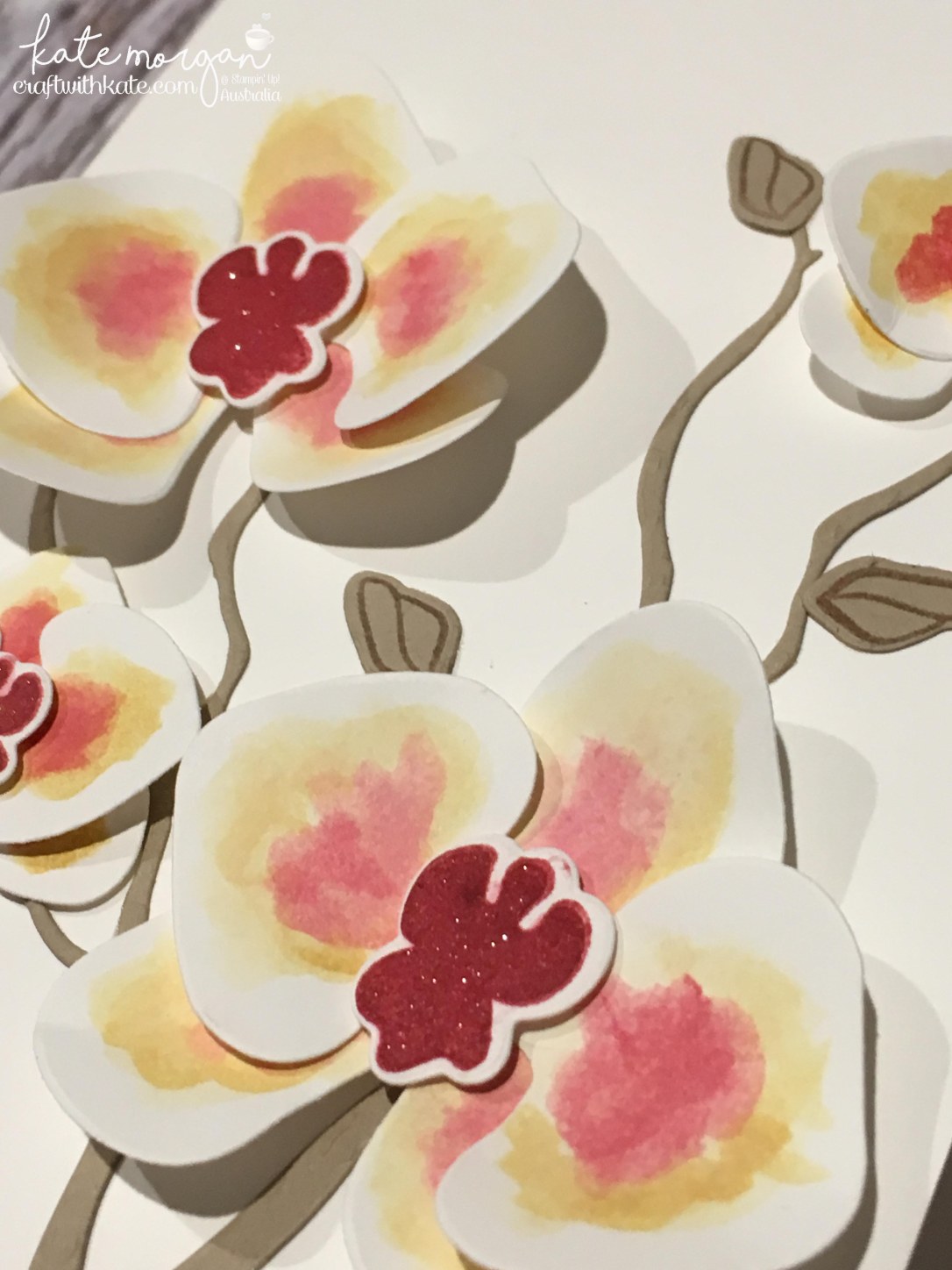 Watercolour Climbing Orchid card by Kate Morgan Stampin Up Demonstrator Australia inside