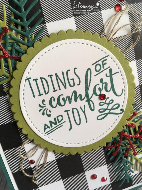 Christmas Pines Card for the Heart of Christmas Inspiration by Kate Morgan, Independent Demonstrator, Australia #cutitnothoardit