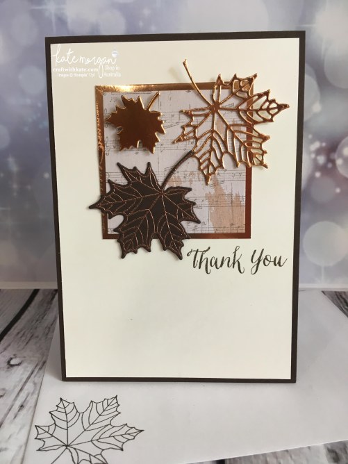 Masculine Thank You card using Stampin Up Seasonal Layers thinlits & Wood Textures DSP by Kate Morgan, Independent Demonstrator, Australia #stampinup #cutitnothoardit DIY