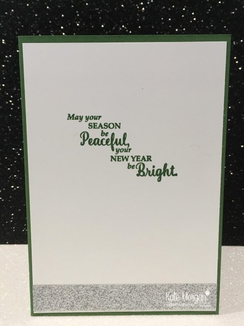 Christmas card using Stampin Ups Merry Little Labels & Quilted Christmas DSP by Kate Morgan, Independent Demonstrator, Australia. DIY inside