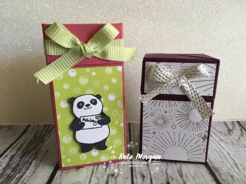 Impossible Gift Box using Stampin Up Party Pandas by Kate Morgan, Independent Demonstrator, Australia 3D DIY.