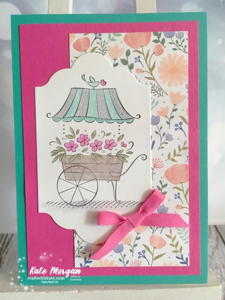 Friendship's Sweetest Thoughts Stampin Up by Kate Morgan Independent Demonstrator Australia Feminine Handmade card Delightful Daisy DSP