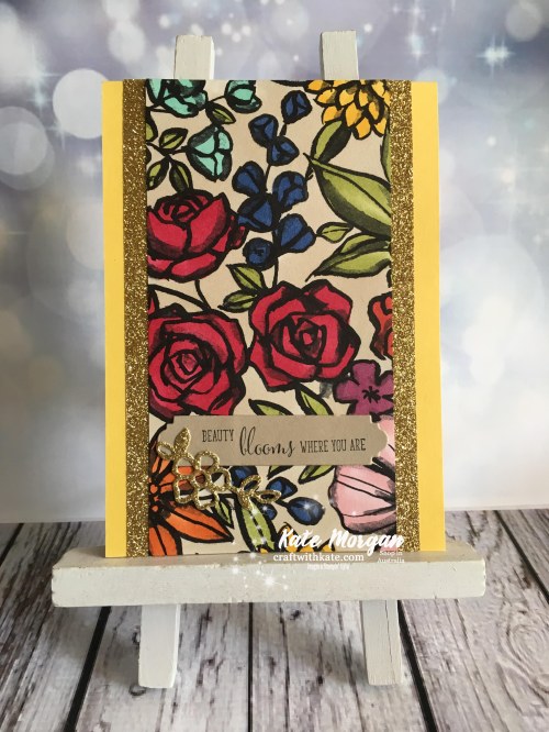 Petal Passion DSP with Stampin Blends Stampin Up by Kate Morgan Independent Demonstrator Australia Feminine Handmade card
