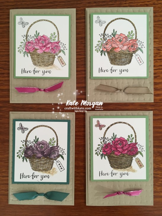 Blossoming Basket & Basket Weave TIEF & Stamparatus, Stampin Up by Kate Morgan, Independent Demonstrator, Australia DIY Class