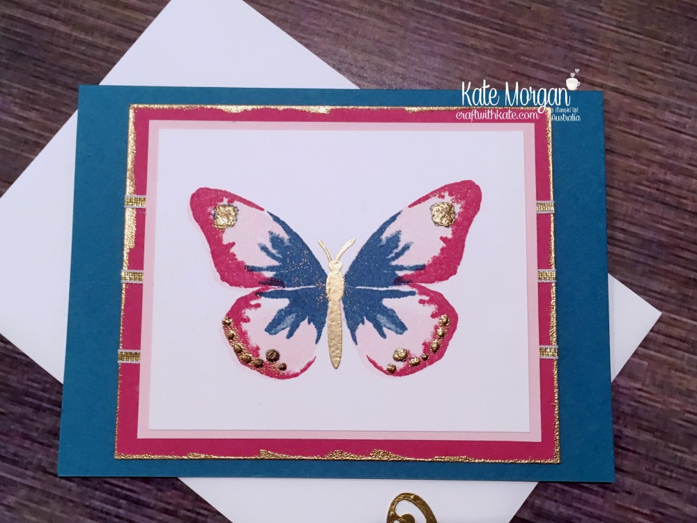 Butterfly card using retiring Stampin Up Watercolour Wings, Butterflies Thinlits by Kate Morgan, Australia..JPG
