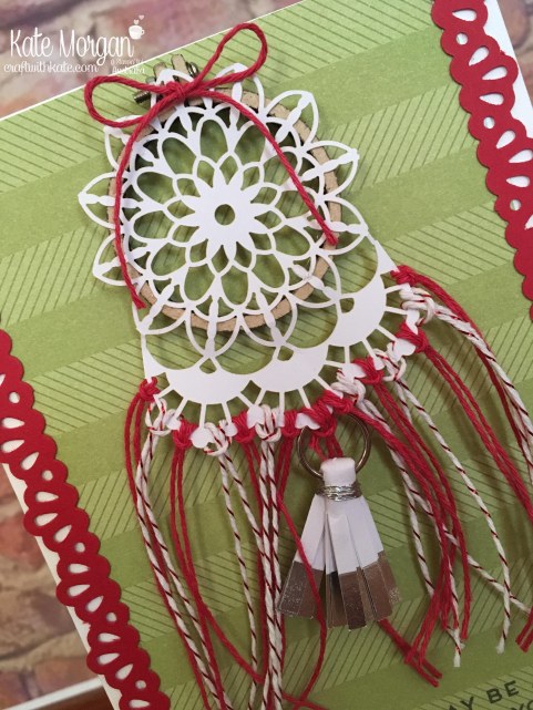 Dream Catcher card using Stampin Up Embroidery Hoop & Cake Soiree by Kate Morgan, Craft with Kate Australia.