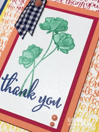 2018 In Color Blog Hop Handwritten Love What You Do Thank You card Stampin Up Annual catalogue by Kate Morgan Australia.