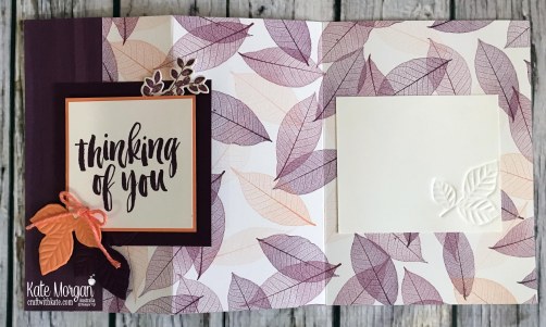 Fun Fold card using Nature's Poem DSP, Rooted in Nature Stampin Up Thinking of You by Kate Morgan, Australia, 2018.