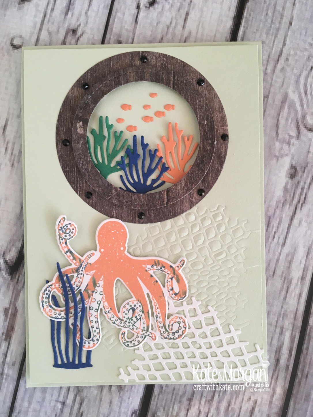Sea of Textures Under the Sea card Stampin Up by Kate Morgan, Australia 2018.