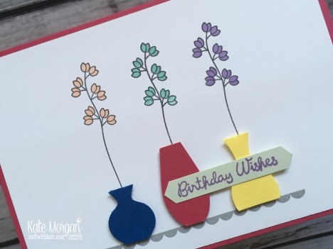 Varied Vases Stampin Up Feminine Card by Kate Morgan, Australia 2018