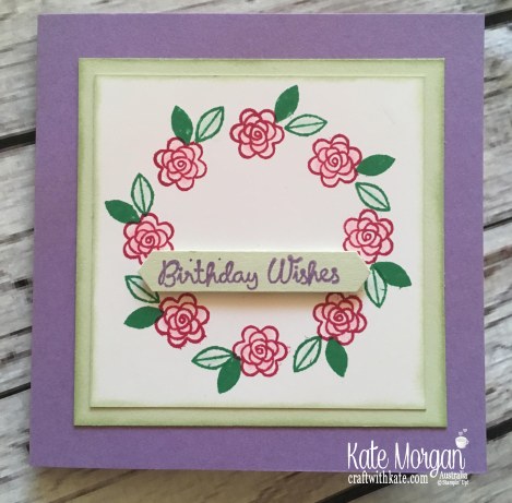 Varied Vases Wreath using Stamparatus Template Stampin Up Feminine Card by Kate Morgan, Australia 2018