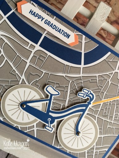 Graduation card using Stampin Up 2018 Bike Ride, Best Route DSP by Kate Morgan, Australia