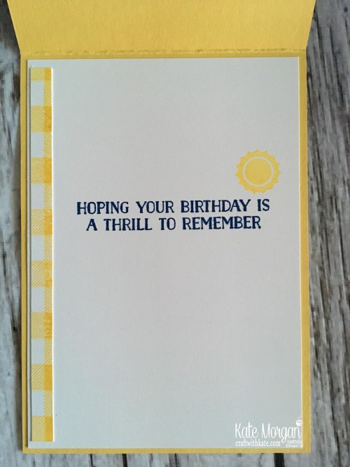 4th Birthday Buffalo Check Pocket card by Kate Morgan Stampin Up Australia 2018.