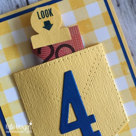 4th Birthday Buffalo Check Pocket card by Kate Morgan Stampin Up, Australia 2018