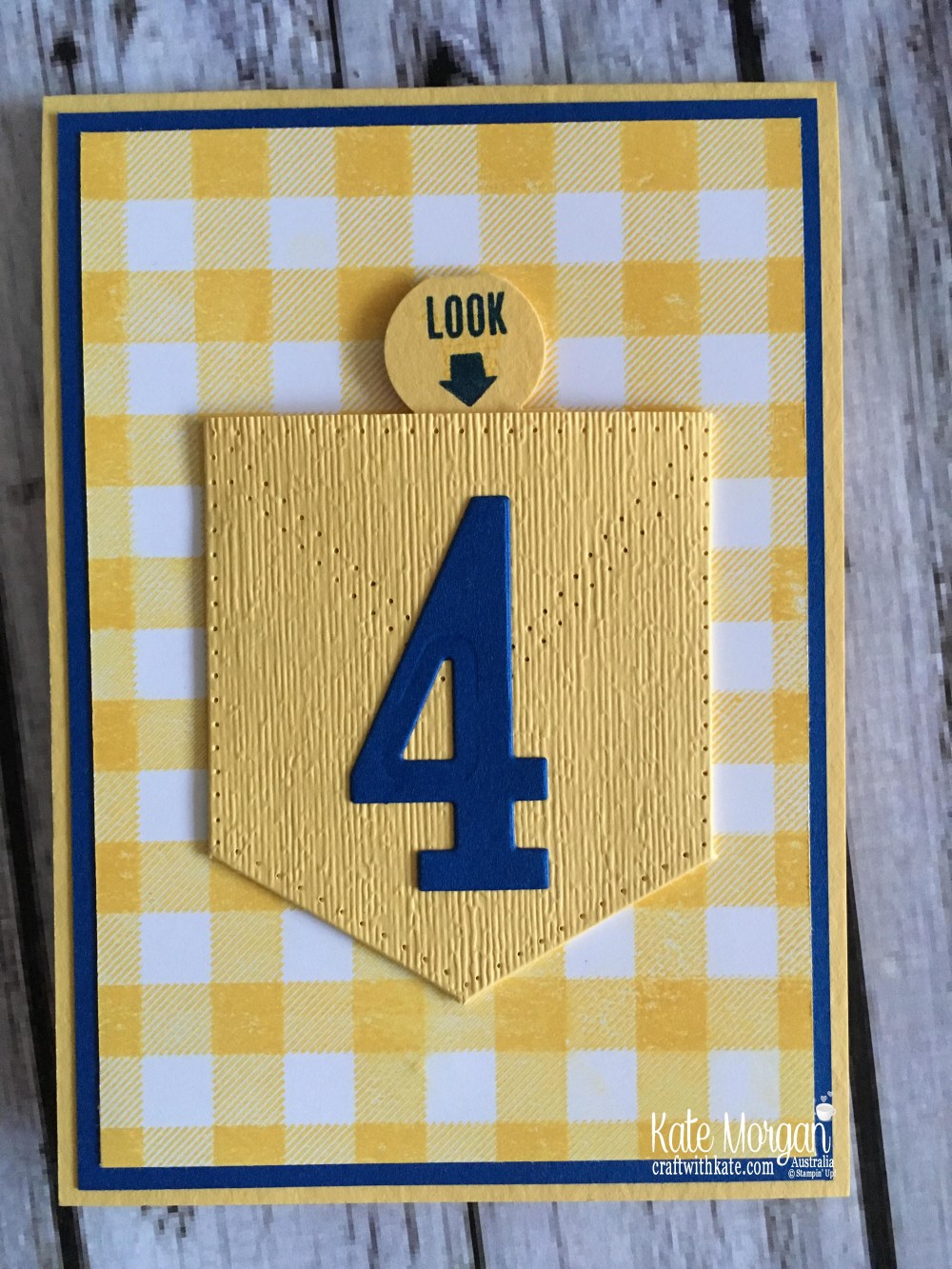 4th Birthday Buffalo Check Pocket card by Kate Morgan, Stampin Up Australia 2018.JPG