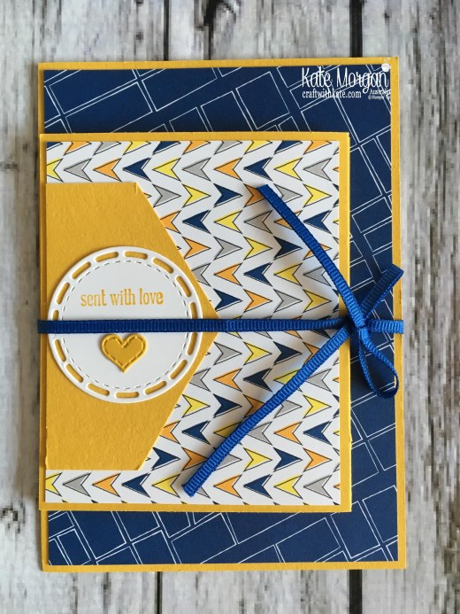 Crushed Curry Colour Creations using Stampin Up Best Route DSP by Kate Morgan Australia 2018