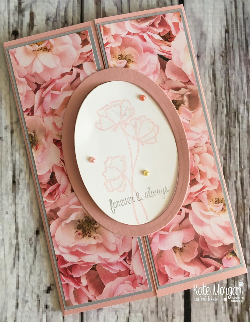 Interlocking Gatefold Card using Stampin Up Love What You do Petal Parade by Kate Morgan Australia 2018.JPG