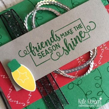 Christmas card using Stampin Up Making Christmas Bright Bundle by Kate Morgan, Australia. Holiday catalogue 2018.