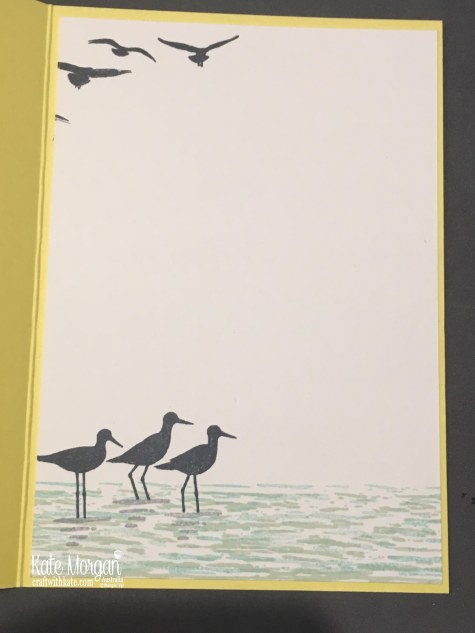 High Tide Masculine card using Stampin Up by Kate Morgan, Australia 2018 inside