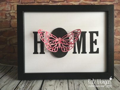 HOME frame with interchanging 'O' Butterfly using Stampin Up by Kate Morgan Australia 2018