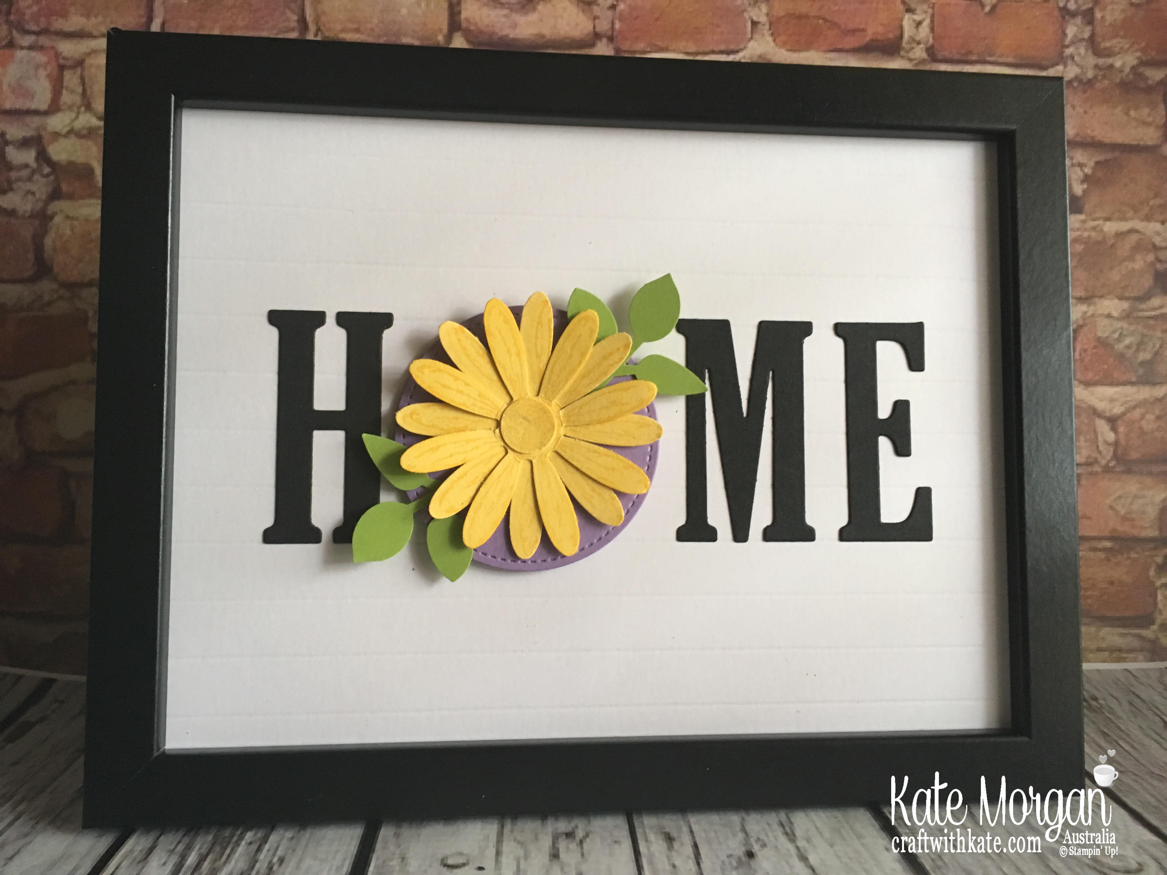 HOME frame with interchanging 'O' Spring using Stampin Up by Kate Morgan Australia 2018
