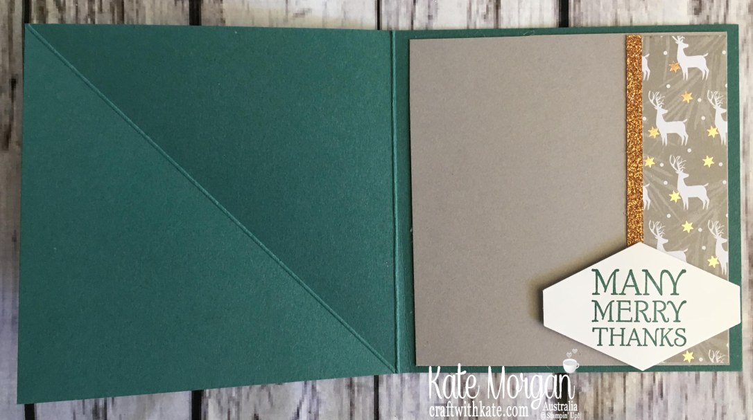 Easel Card using Stampin Up Dashing Deer & Joyous Noel by Kate Morgan Australia Christmas 2018 flat