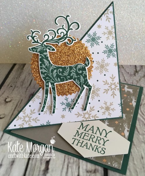 Easel Card using Stampin Up Dashing Deer & Joyous Noel by Kate Morgan Australia Christmas 2018
