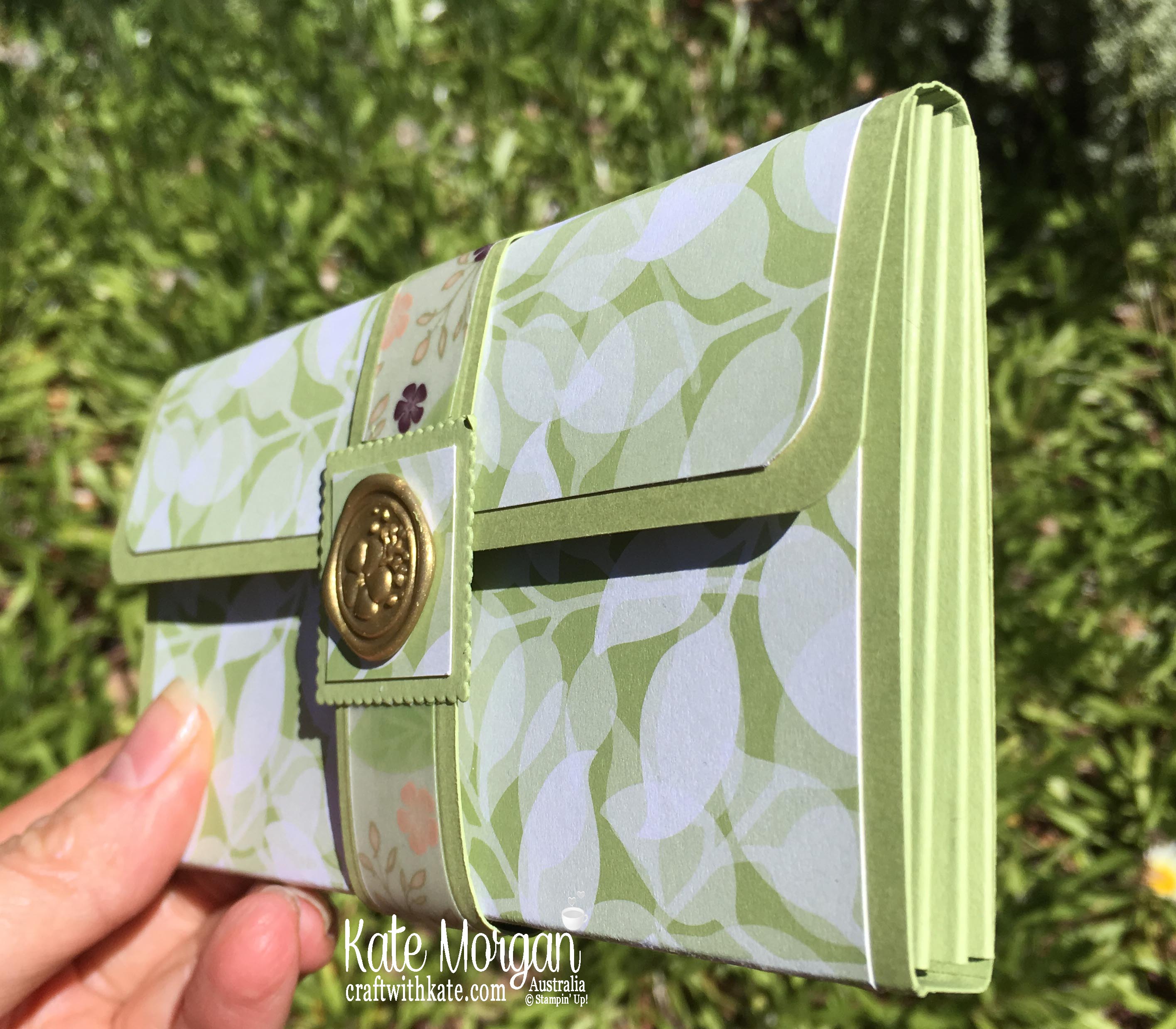 Gift Purse using Stampin Up Floral Romance DSP Occasions 2019 by Kate Morgan Australia.