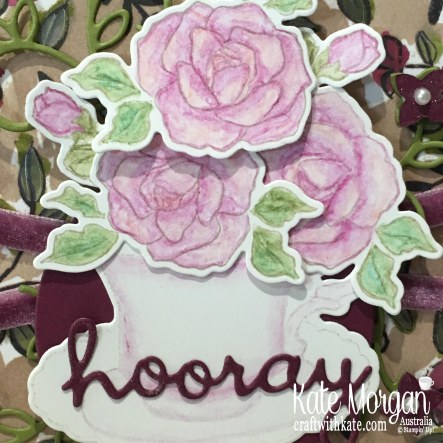 Colour Creations Blog Hop Rich Razzleberry with Stampin Up Tea Together, Well Written, Watercolouring by Kate Morgan Australia Occasions 2019
