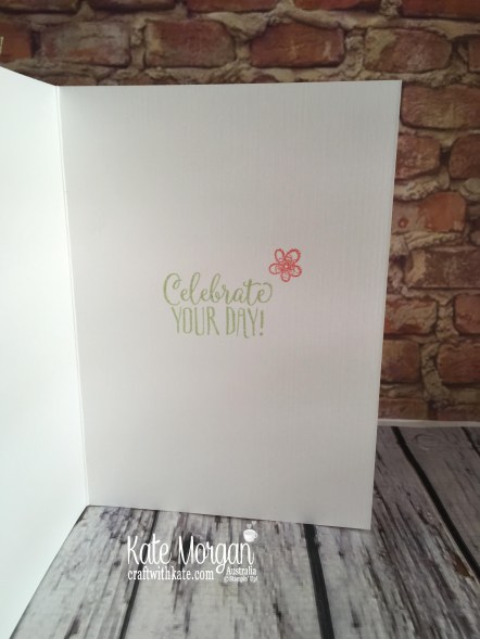 Hello Cupcake Window Card, All My Love DSP Saleabration 2019 by Kate Morgan Stampin Up Australia inside