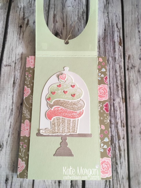Hello Cupcake Window Card, All My Love DSP Saleabration 2019 by Kate Morgan Stampin Up Australia open