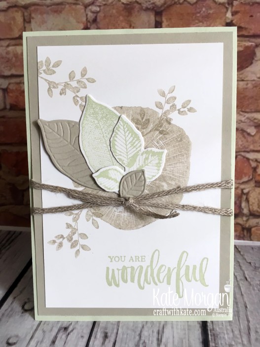 Thank you card with Stampin Up Rooted in Nature Bundle by Kate Morgan Australia 2019 Colour Creations Sahara Sand..JPG