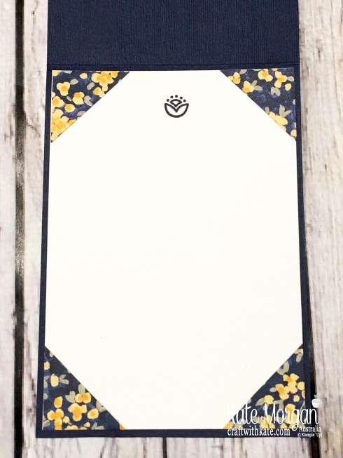 Patchwork card using Around the Corner & Garden Impressions DSP by Kate Morgan Stampin Up Australia inside