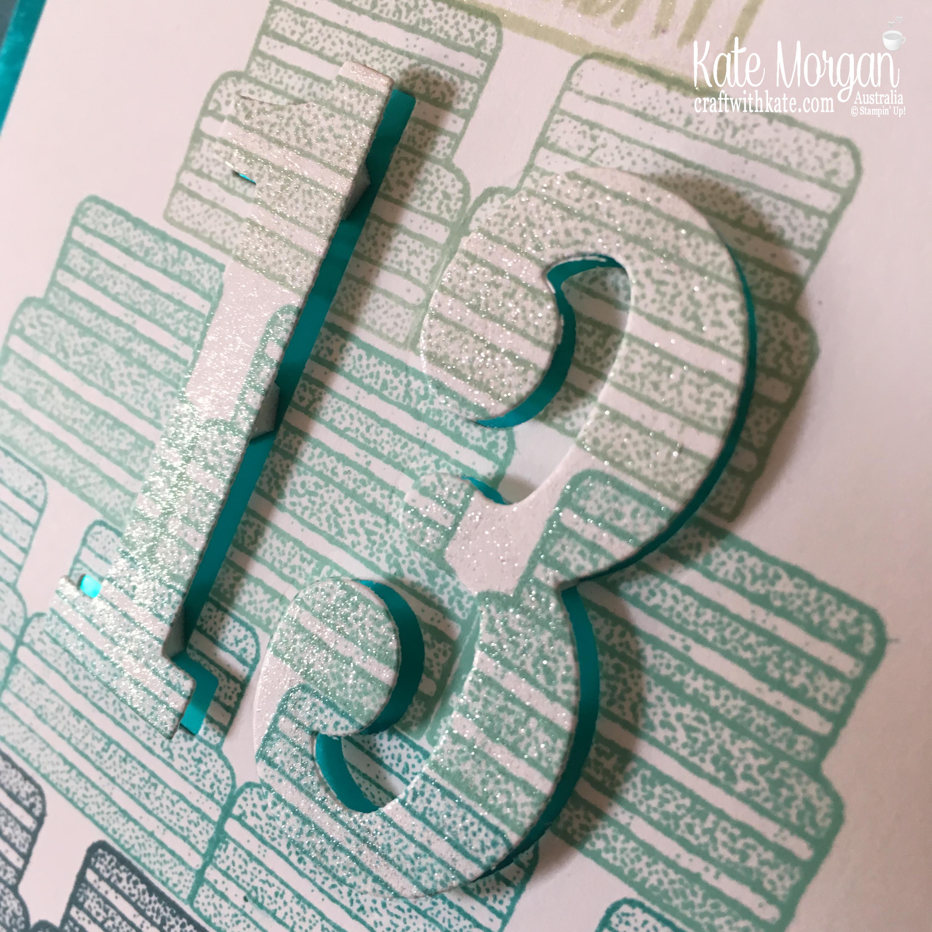 13th Birthday Card using Stampin Up Piece of Cake by Kate Morgan, Australia 2019  Handmade..JPG
